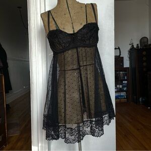 Elegant Black Lace Babydoll